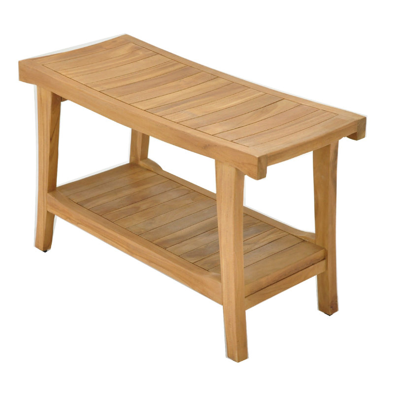 Spateak Grade-A Teak Wood Milan Shower Seat 30" Outdoor Patio Stool Bench