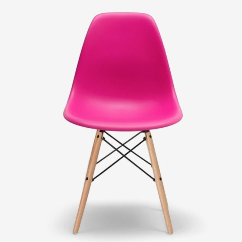 Neveyah Plastic Dining Chair, Pink