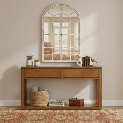 Console de 32 po et ensemble de miroirs en bois de 36 po pour table d'appoint