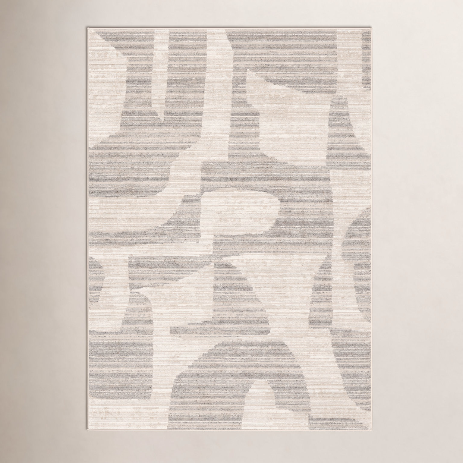 Loehrke Tan Taupe Abstract Rug, Rectangle 8'6" x 11'6"