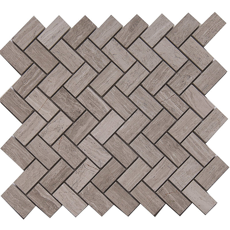 Carreau de mosaïque de mur et de plancher en marbre à chevrons en croix 1 po x 2 po Cross