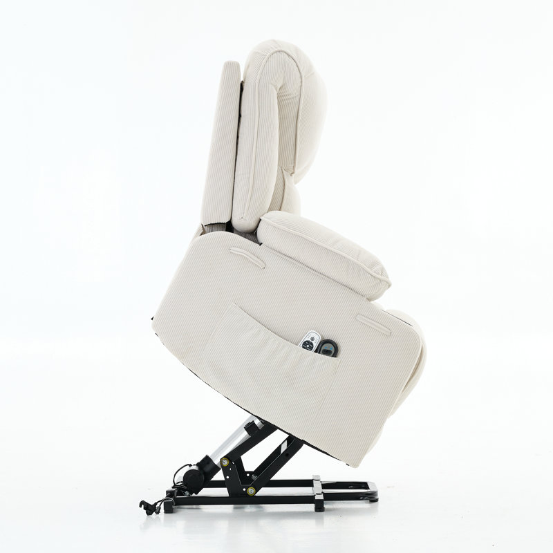 Fauteuil inclinable à télécommande chauffant et chauffant, Ivoire ivoire