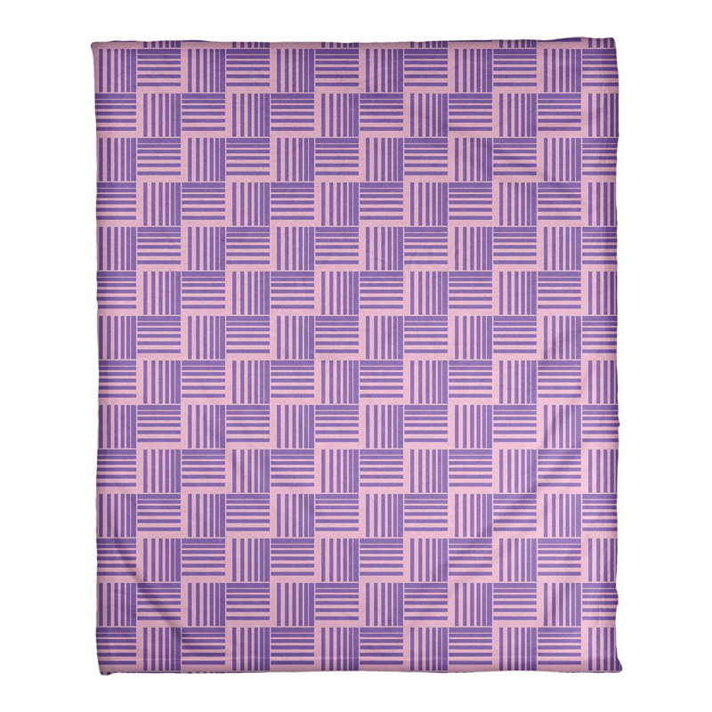 Couverture polaire à rayures classic basketweave, l 50 po x L 60 po, Rose / Mauve