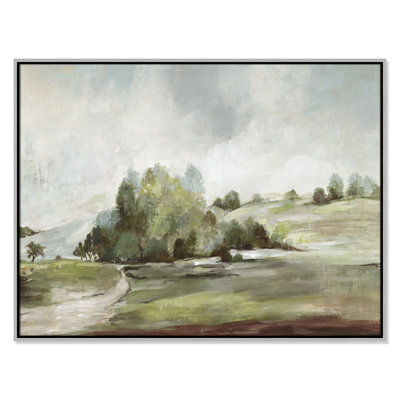 Green Country Road by Allison Pearce - Floater Frame Print on Canvas