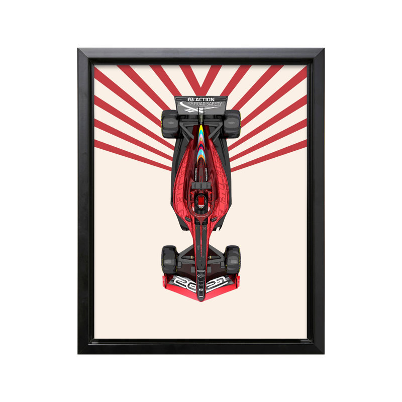 Voiture de course n ° 3, Black Framed, Canvas, 08"H x 10"W