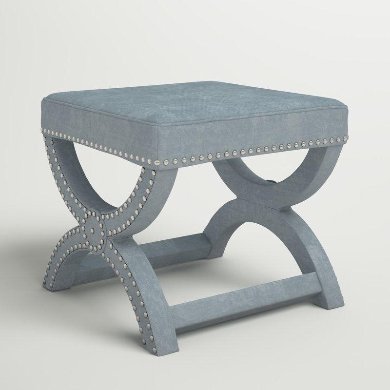 Repose-pieds standard carré de 21,3 po Miamisburg, Bleu Wedgewood