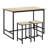 3-piece Dining Set With 2 Chairs Kitchen Table Balcony Table Industrial Look Bar Table Set Bar Table With 2 Bar Stools Kitchen Counter With Bar Chairs