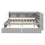 Lit double en forme de L avec prises de courant, ports de chargement USB, deux tiroirs, gris-793004952