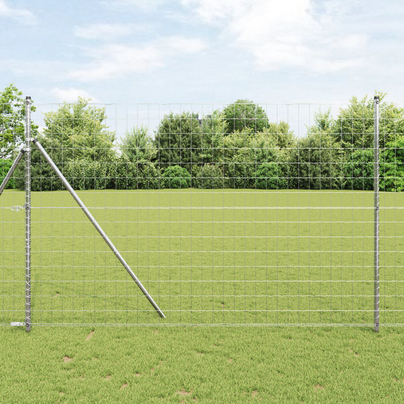 Galvanised Steel Border Fencing, Grey, 150 x 1000 x 0.2 cm