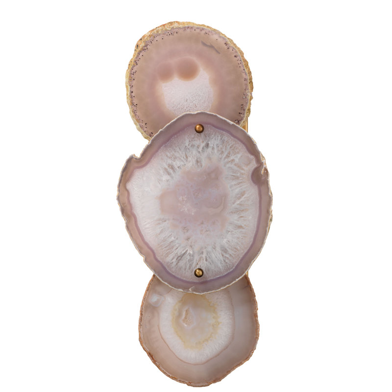 Natural Agate and Steel Direct Wired Sconce
