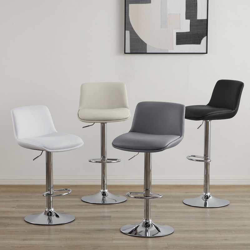 Akinori Swivel Adjustable Height Stool, Dark Gray