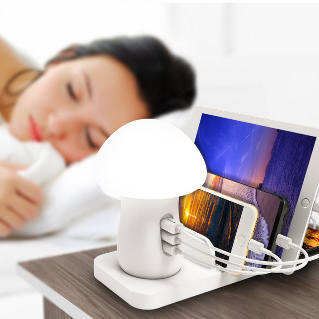 Organisateur de bureau 3 en 1 Trexonic avec station de charge sans fil et lampe de lecture
