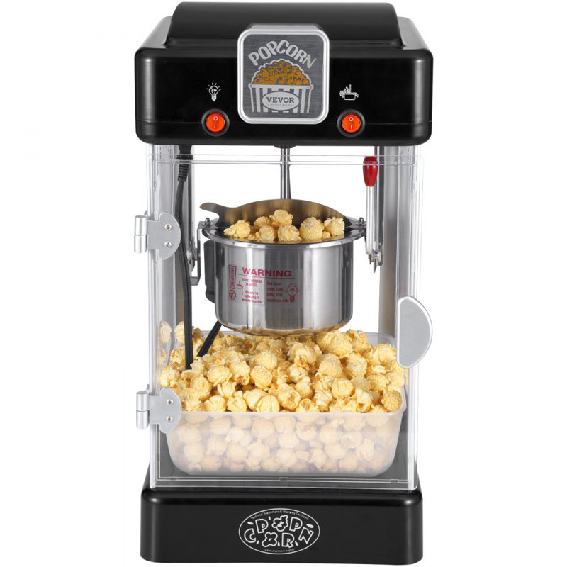 Popcorn Popper Machine Tabletop Popcorn Maker 300W 2.5 Oz Black