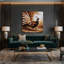 Oiseaux, art mural sur toile beige