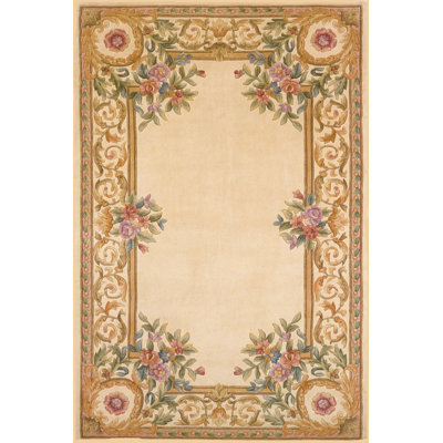 Tapis ivoire en laine touffeté fait main Zachary