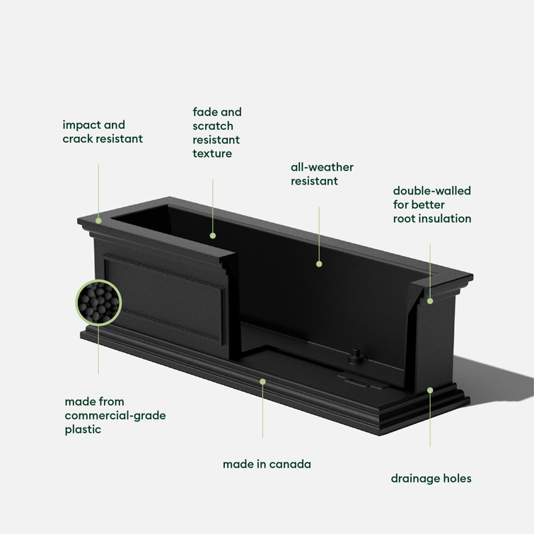 Abram Tall Planter Box Sol 72 Outdoor Color: Black, Set of: 1