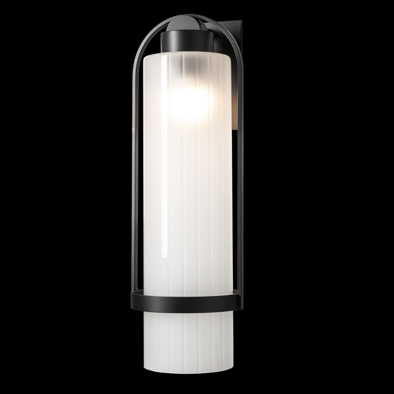 Alcove Aluminum Wall Light, Frosted Glass, Coastal Black, 23.2" H x 7.8" W x 8.3" D