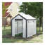 Serre de jardin 8 pi x 6 pi x 7,5 pi Outsunny, auvent de jardinage extérieur avec 6 fenêtres à enroulement, 2 portes à fermeture à glissière et housse de protection contre les intempéries, blanc