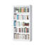 Bibliothèque en métal, bibliothèque à 5 niveaux, bibliothèques modernes avec tablettes réglables, bibliothèque blanche pour bureau à domicile, salon, garage, espace de vie restreint