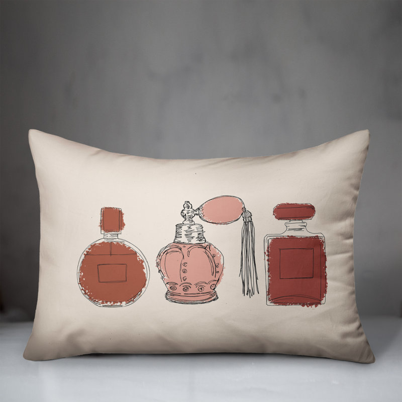 Vintage Perfume Throw Pillow