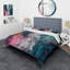 Ensemble de housse de couette en microfibre / polyester moderne bleu et rose-213714335
