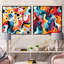 Ensemble de 2 collages carrés colorés-101859635-101859634