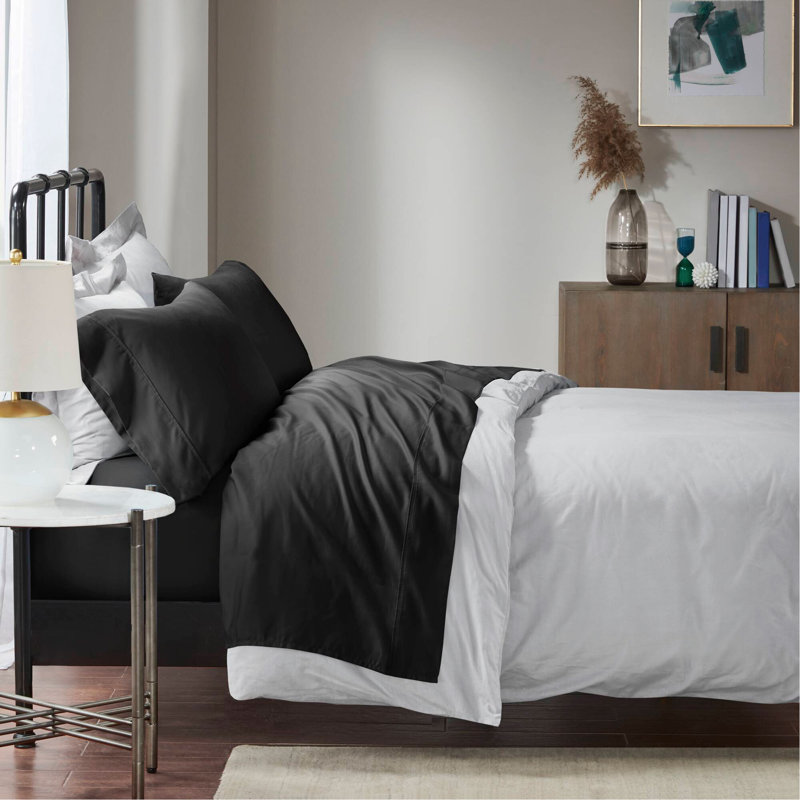 Ensemble de draps en coton 4 pièces très grand, Couvre-lit très grand + 3 pièces supplémentaire