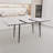 47" Expandable To 63" Inch MDF Square White Marble Patterned Dining Table, Modern Industrial Kitchen And Dining Table, Equipped With Tapered Black Metal Legs