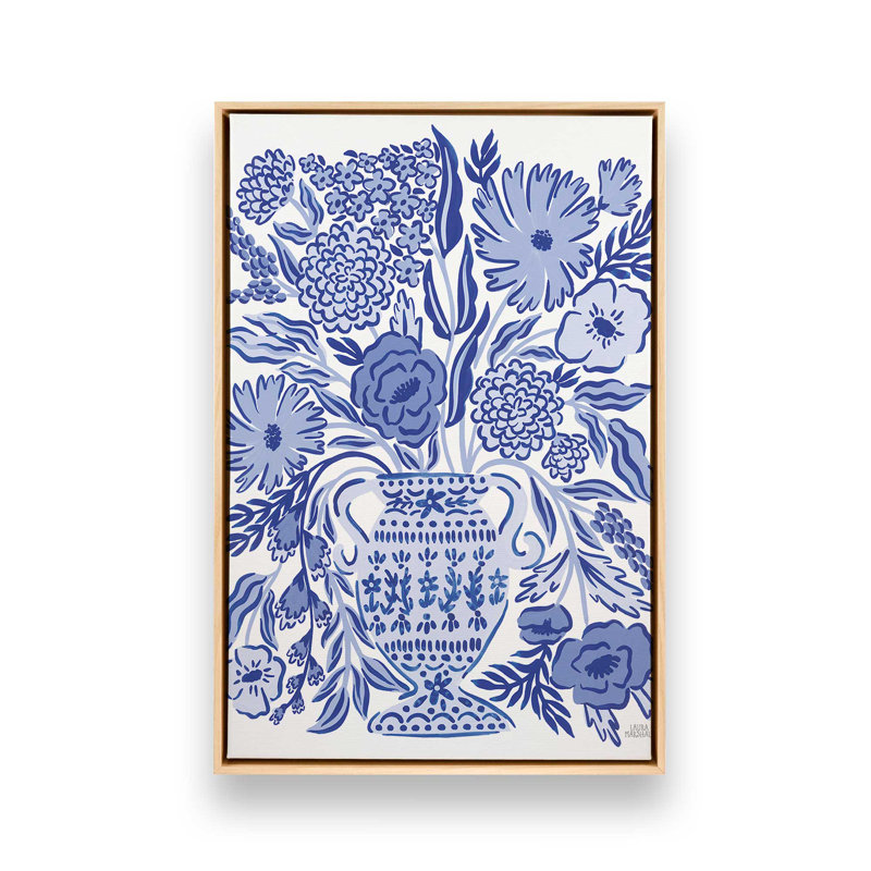 «Blue Reverie III» par Laura Marshall, reproduction d'art, H 48 po x l 36 po, Cadre flottant, Tanné