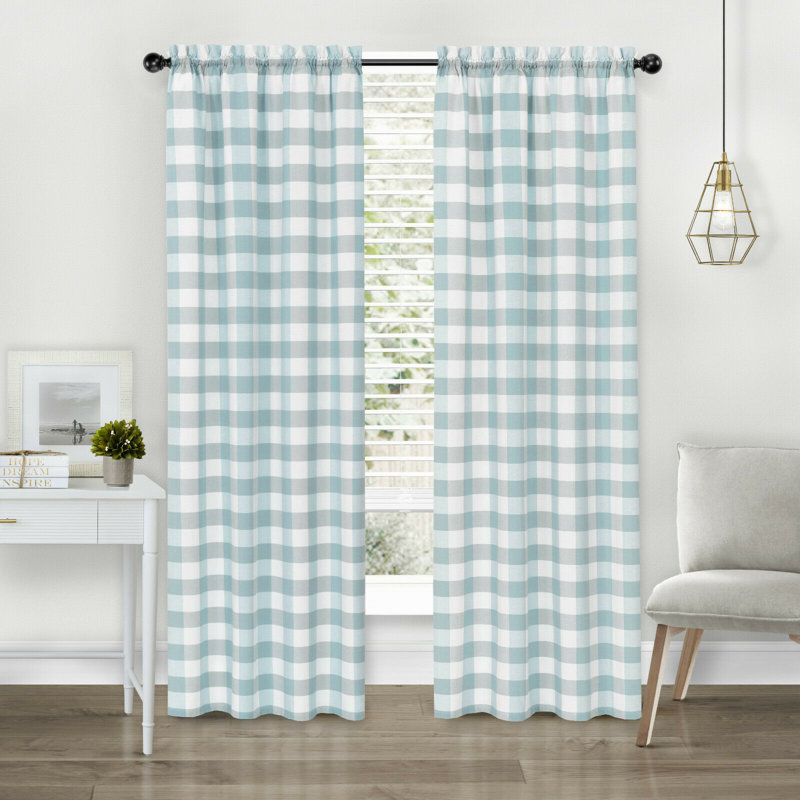 Candias Semi Sheer Liner Pair, Baby Blue, 42" W x 84" L