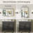 Modern & Contemporary Matte Black Aluminum Alloy Framed Rectangular/Square Bathroom Vanity Mirrors with HD Tempered Glass-199573096-199573089