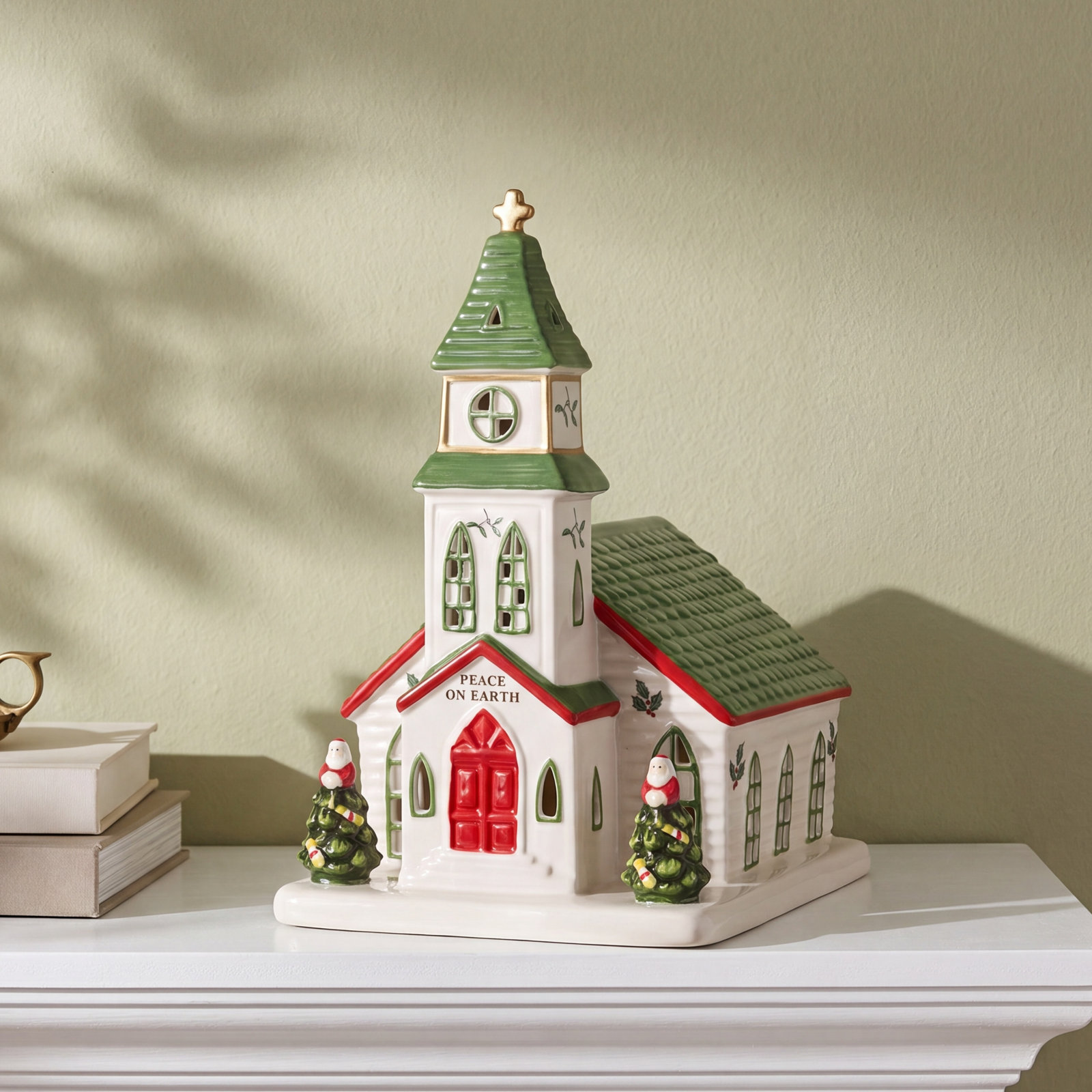 Christmas Tree Lighted Village Church