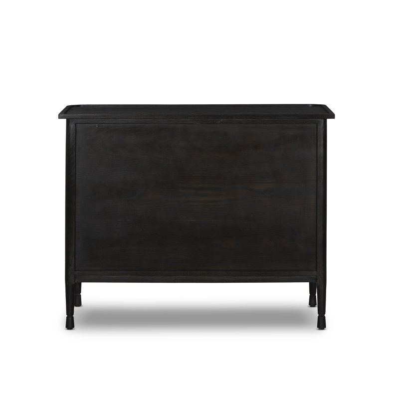 Franny 3 Drawer Chest-Saddle Brown, Espresso Oak Veneer