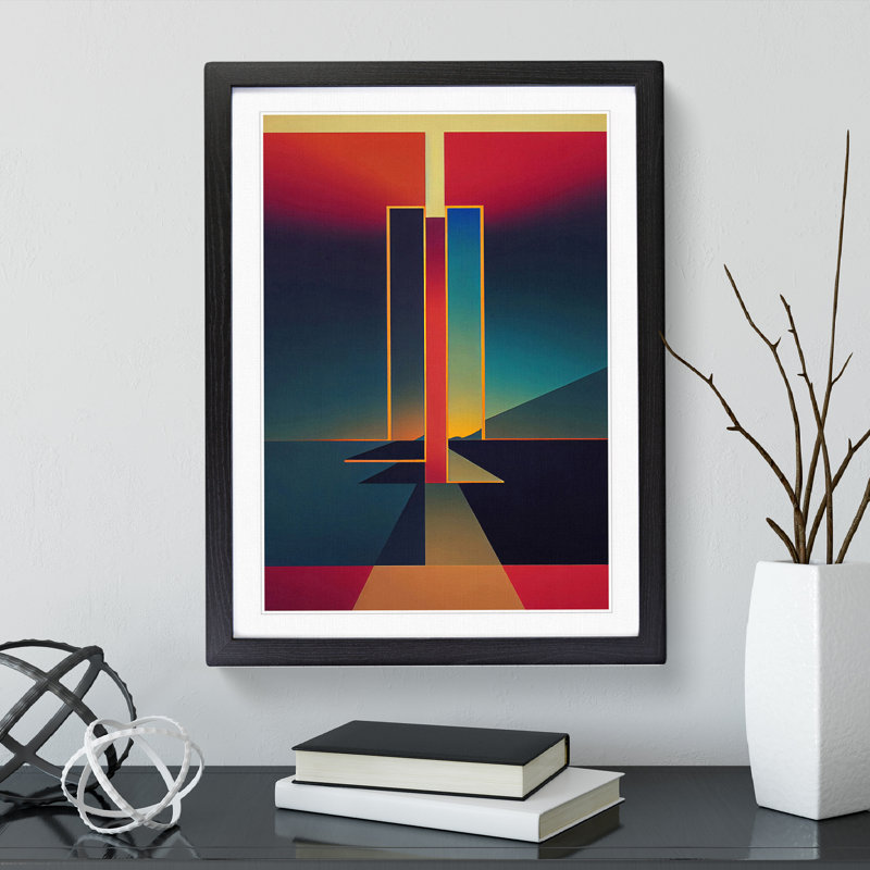 Bold Sunset - Print, White, 66cm H x 48cm W x 2cm D, Black Framed