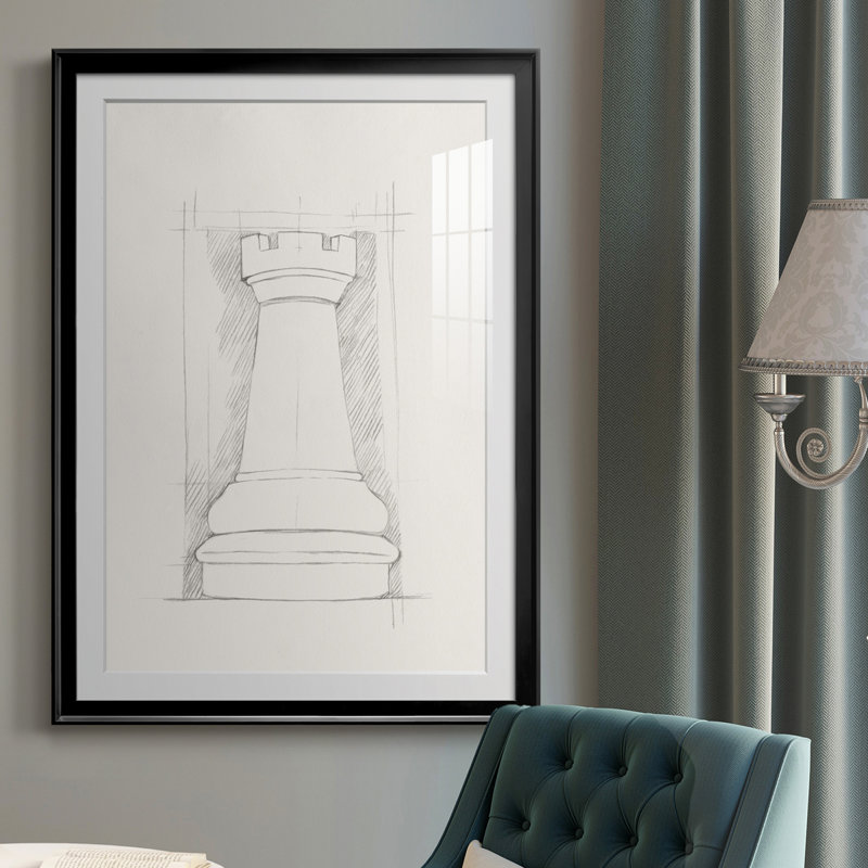 Jeu d'échecs - croquis IV, Noir, H 42,5 po x l 30,5 po x P 1 po