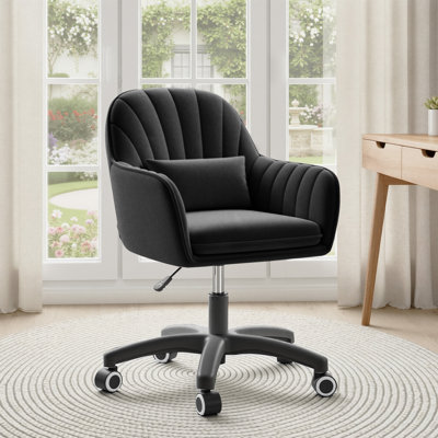 Modern Minimalist Swivel Office Chair with Velvet Padding pillow Vanity Swivel Chair Adjustable Height for Home Office, Study, Bedroom