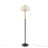 Textured Ceramic Floor Lamp With Fluted Fabric Shade White