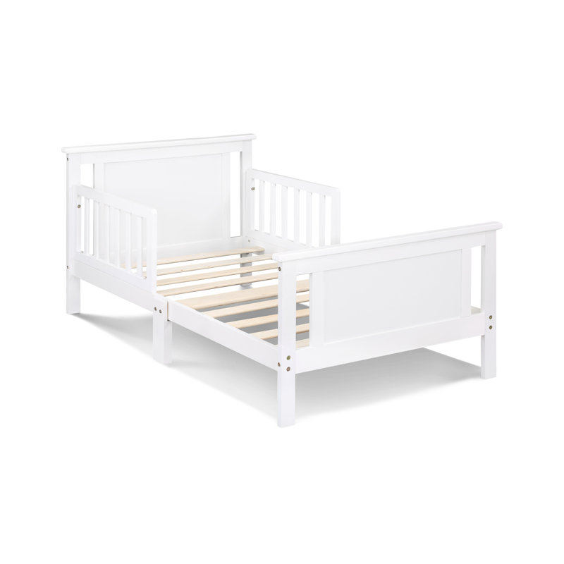 Connelly Toddler Bed and Nightstand Bundle, White, Midnight Blue