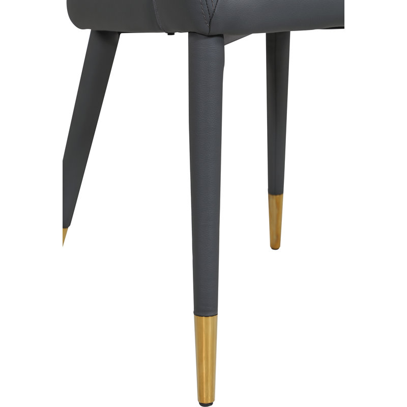 Destiny Upholstered Parsons Chair, Grey Vegan Leather