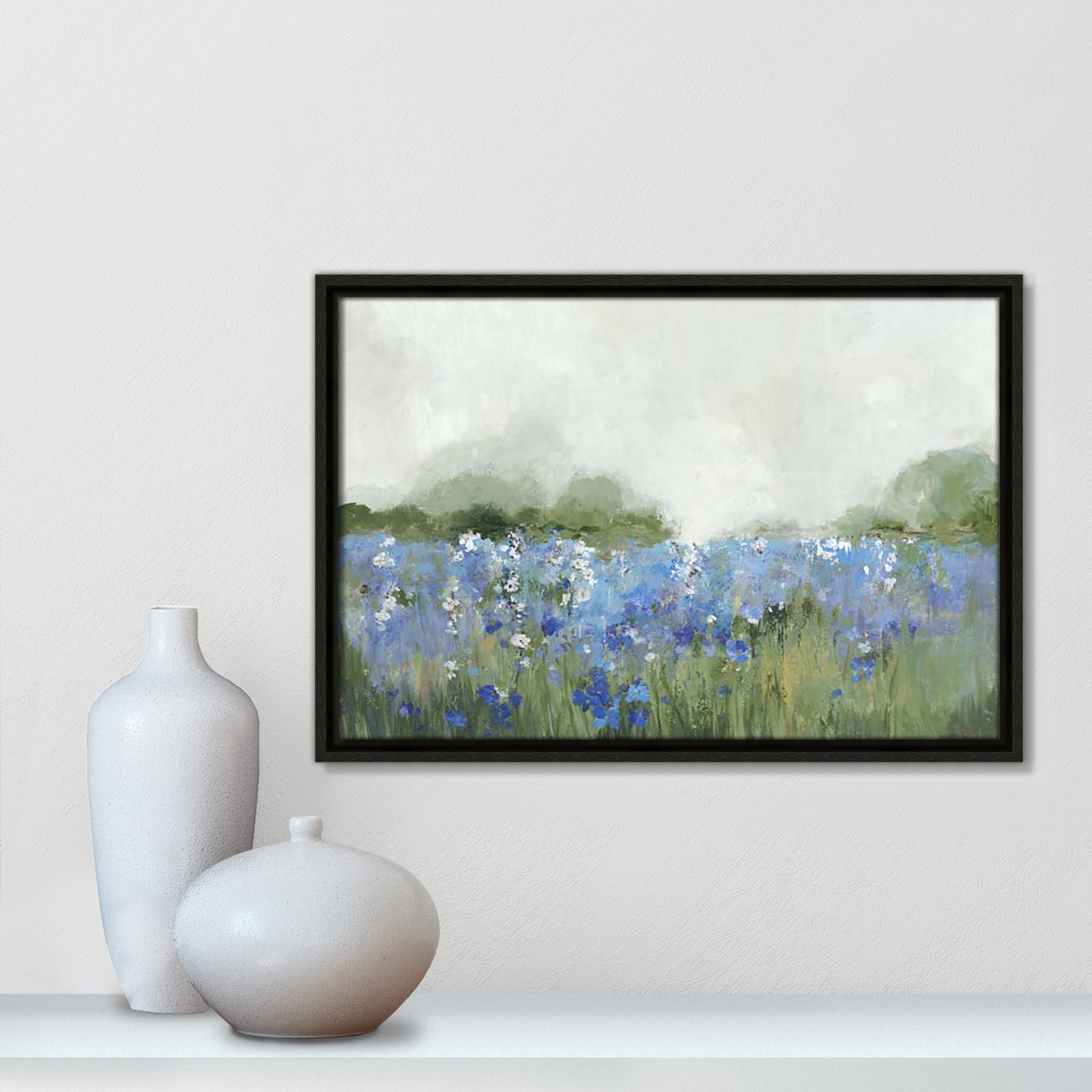 Meadows Bluebels Field "Meadows Bluebells Field" Print, Espresso Framed, 13.5" H x 19.5" W x 2" D