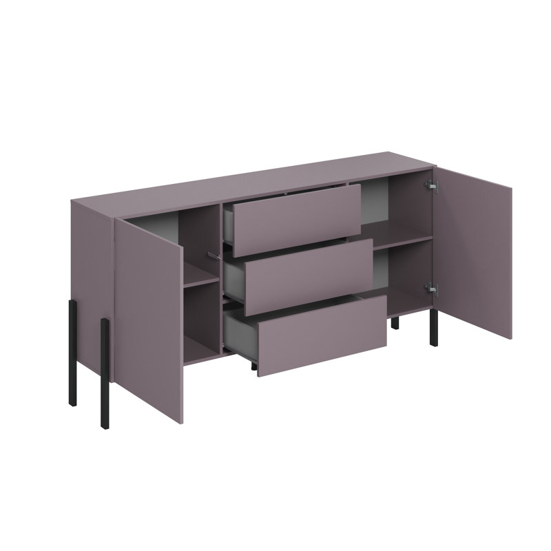 Bejou 184cm W 3 - Drawer Chest of Drawers, Grey
