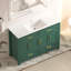 Ensemble de meuble-lavabo vert 48 po avec lavabo en résine, armoire de rangement abondante - 4 portes à fermeture douce et 4 tiroirs