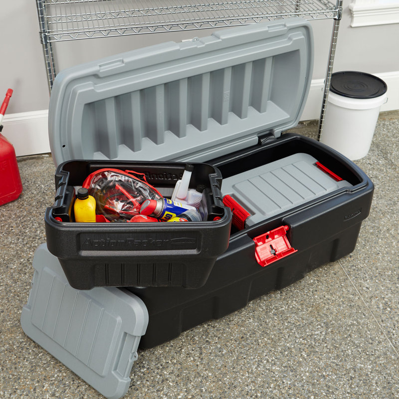 Sac de rangement robuste avec couvercle verrouillable 35 gallons Rubbermaid