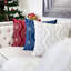 Coussin décoratif en velours avec broderie flocon de neige blanc, 20 x 20 avec insert-124862051-124862047