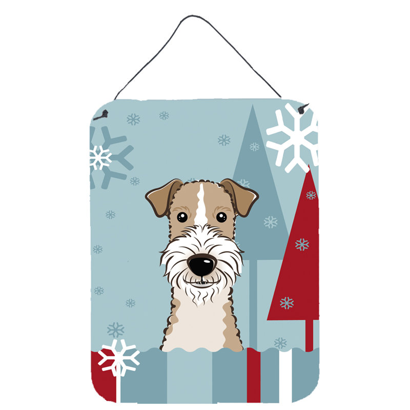 « winter », impression sur plaque, H 16 po x l 12 po, Fox-terrier