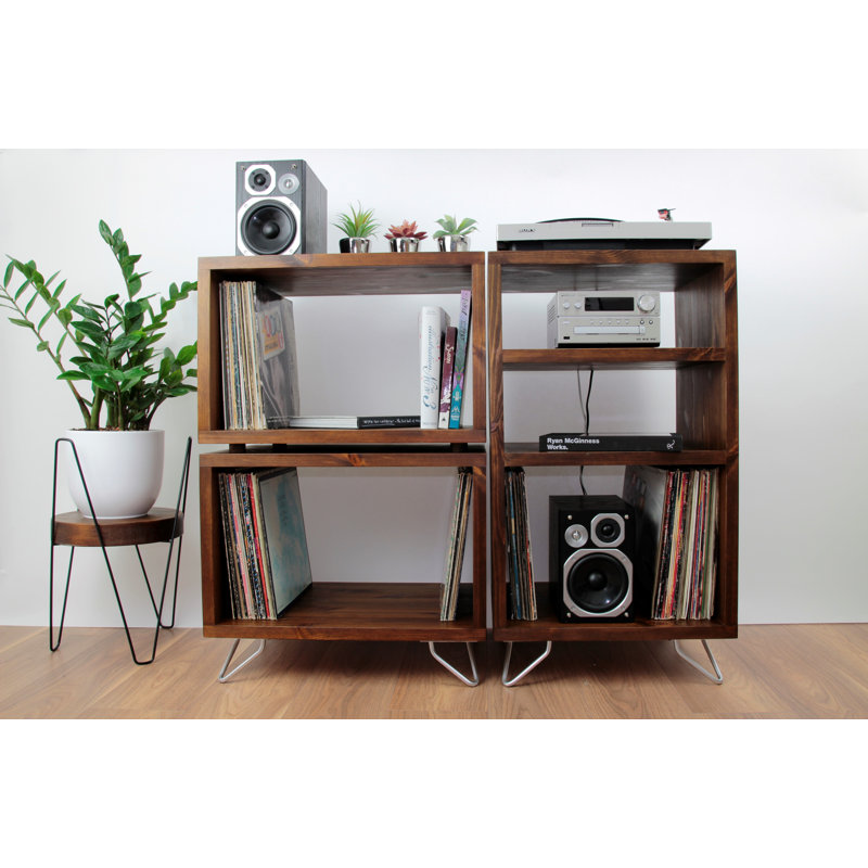 Deluxe Wooden Multimedia Open DVD/CD Shelf