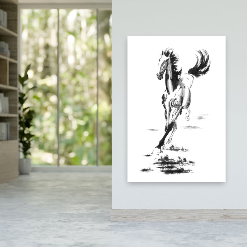Impression d'art mural cheval au galop, H 60 po x l 40 po