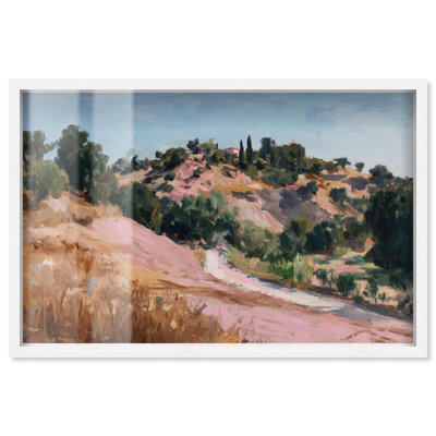 Décoration murale rustique «Ochre Hills II» par Art Remedy, cadre blanc, 46 x 31