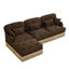 Canapé en L 100 po à imprimé léopard confortable en chenille, bord de pampille délicat, repose-pieds mobile, style moderne, dossier et siège ergonomiques, assemblage facile, siège profond-125536773