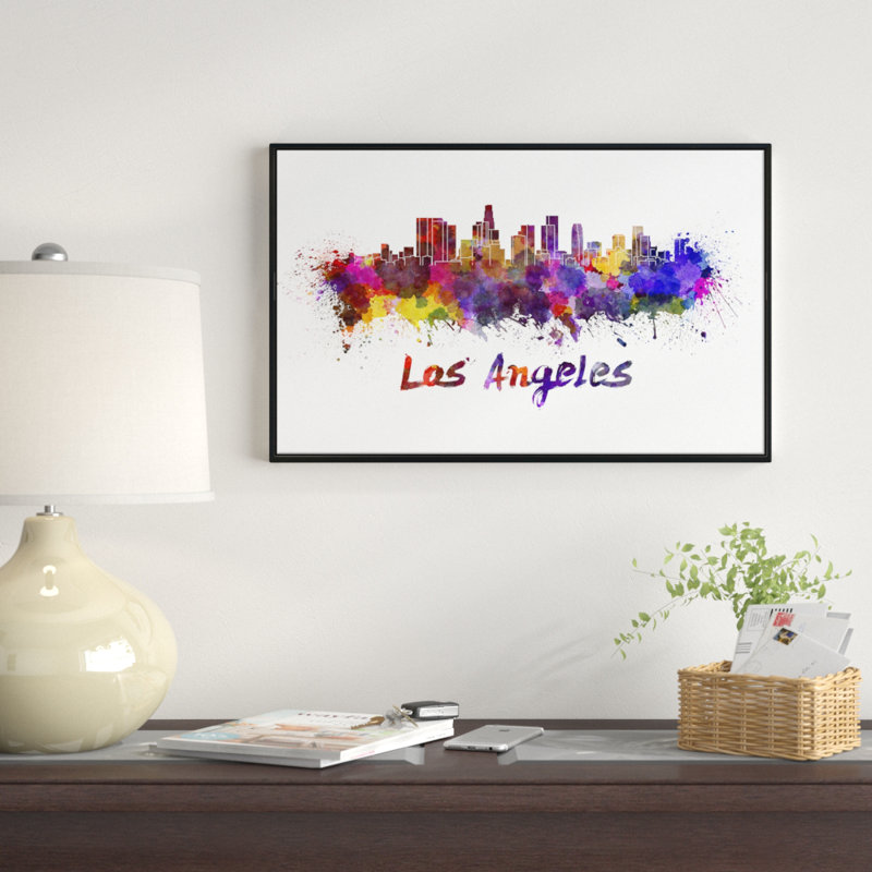 « los angeles horizon », peinture sur toile tendue encadrée, H 30 po x l 40 po x P 1,5 po